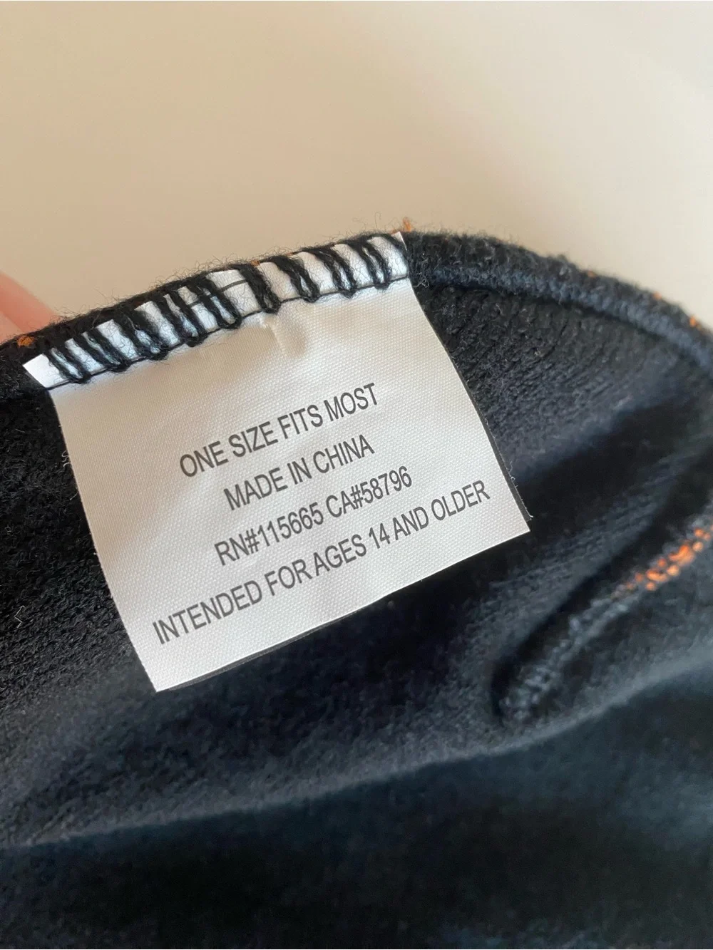 Black and Orange Graphic Knit Beanie Hat